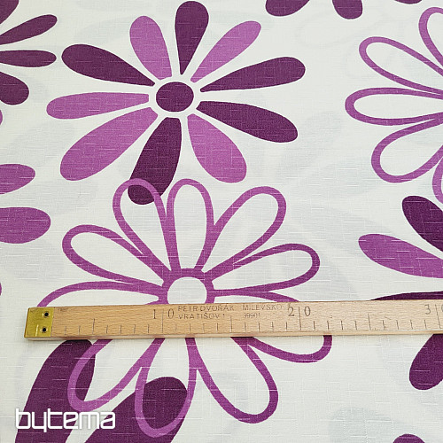 Tissu décoratif FLEURS VIOLES