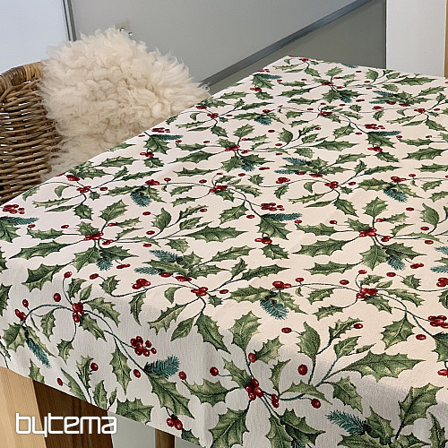 Nappe et écharpe en tapisserie HOUX DE NOËL