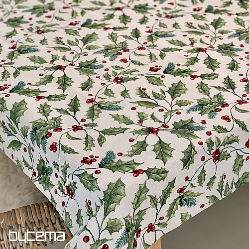 Nappe et écharpe en tapisserie HOUX DE NOËL
