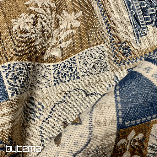 Nappe tapisserie, écharpe PATCHWORK SRDCE bleu