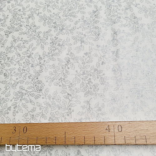 Tissu en coton CESMÍNA argent