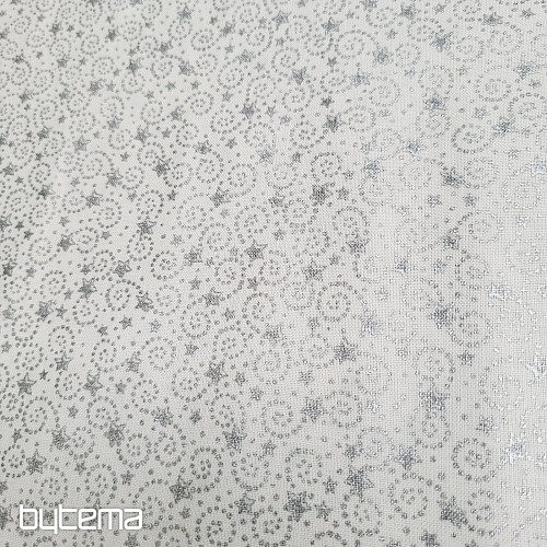 Tissu coton MINI STARS argent