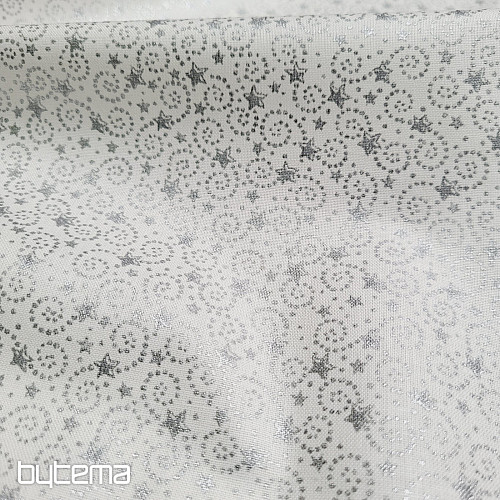 Tissu coton MINI STARS argent