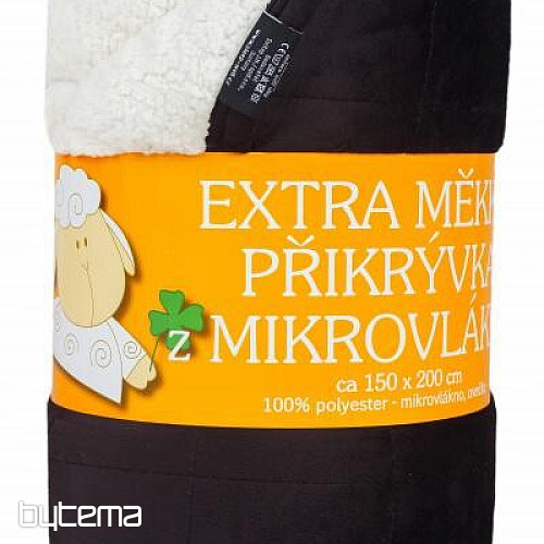 Couverture microfibre EXTRA DOUCE point de mouton ANTHRACITE