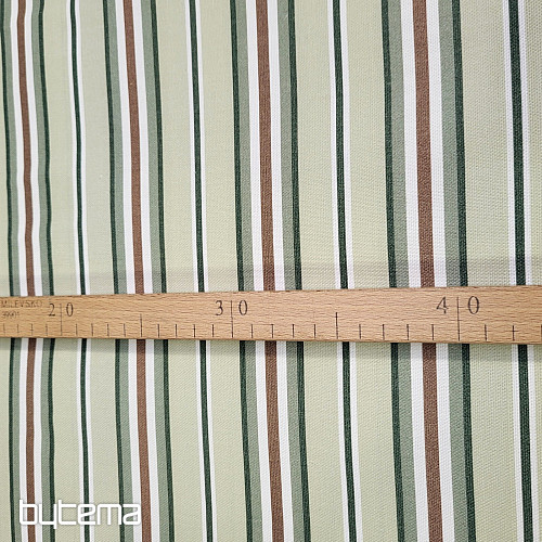 Tissu décoratif RAYURES VERTES