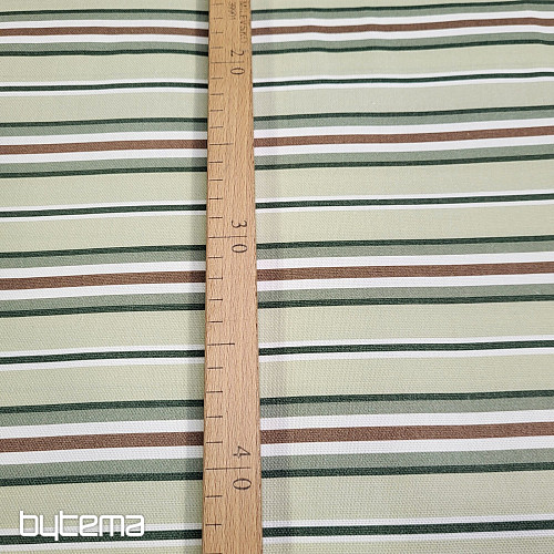 Tissu décoratif RAYURES VERTES