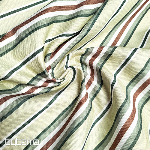 Tissu décoratif RAYURES VERTES