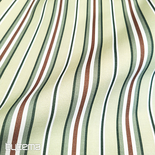 Tissu décoratif RAYURES VERTES
