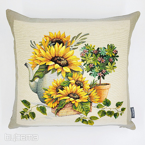 Housse de coussin tapisserie TOURNESOLS DANS UN CADRE