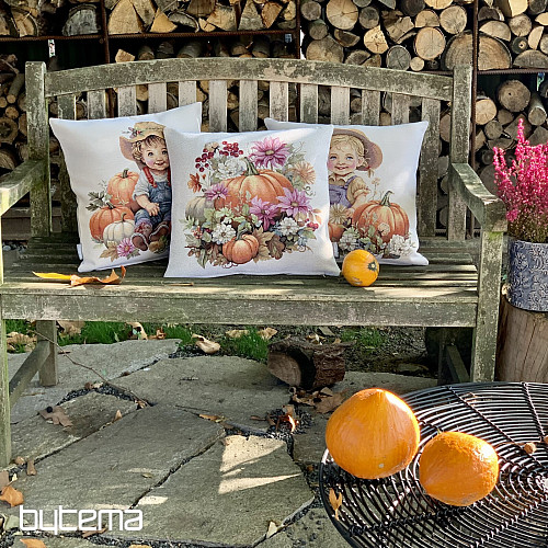 Taie d'oreiller tapisserie FILLE AUX CITROUILLES