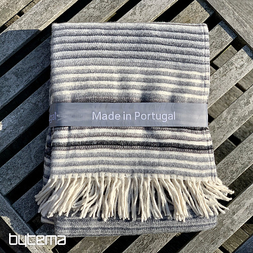 Couverture GRIS BLANC À FRANGES
