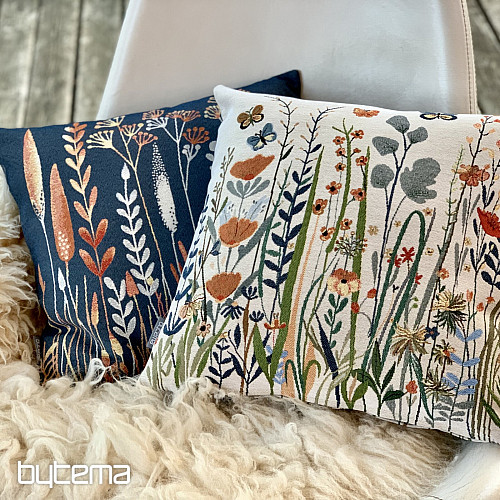 Housse de coussin tapisserie WILD MEADOW bleu