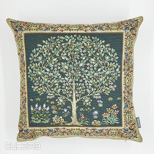 Housse de coussin tapisserie ARBRE DE CHANCE vert