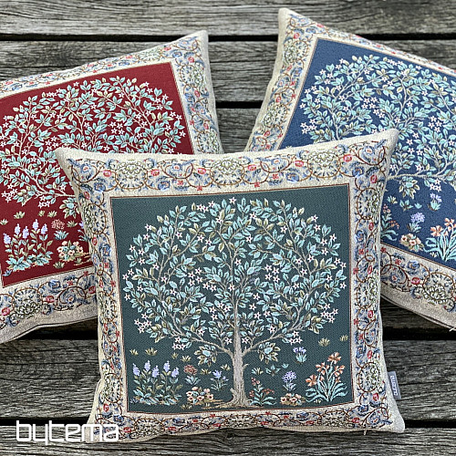 Housse de coussin tapisserie ARBRE DE CHANCE vert