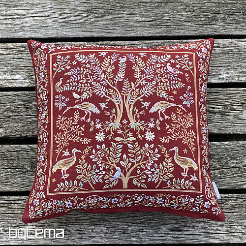 Taie d&#39;oreiller tapisserie WILLIAM MORRIS bordeaux