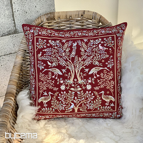 Taie d&#39;oreiller tapisserie WILLIAM MORRIS bordeaux
