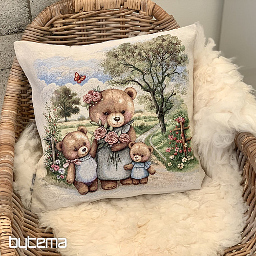 Taie d'oreiller tapisserie FAMILLE OURS