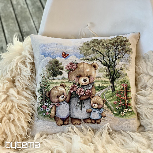 Taie d'oreiller tapisserie FAMILLE OURS
