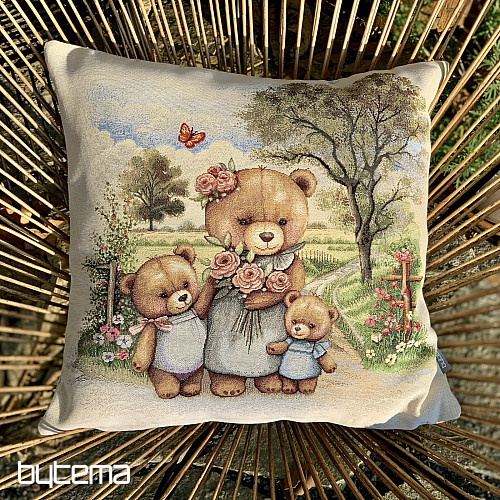 Taie d'oreiller tapisserie FAMILLE OURS