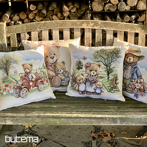 Taie d'oreiller tapisserie FAMILLE OURS