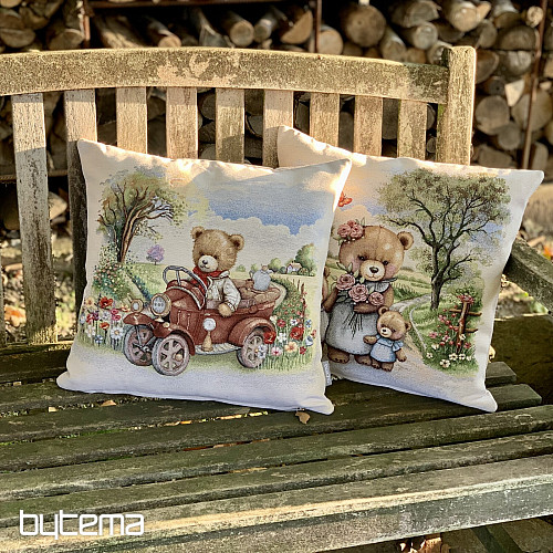 Taie d'oreiller tapisserie FAMILLE OURS