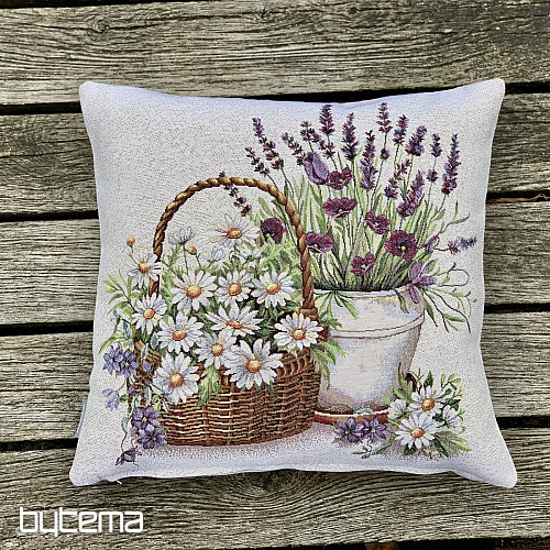Housse de coussin tapisserie BEAUTÉ DANS UN PANIER