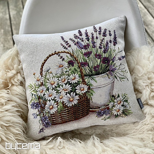 Housse de coussin tapisserie BEAUTÉ DANS UN PANIER