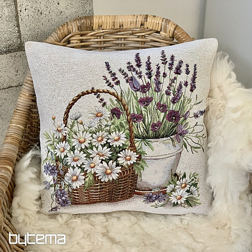 Housse de coussin tapisserie BEAUTÉ DANS UN PANIER
