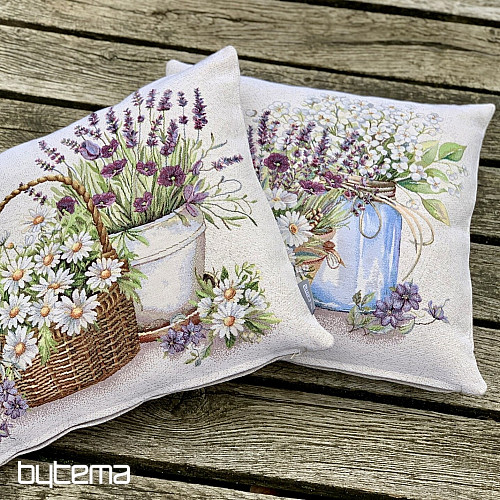 Housse de coussin tapisserie BEAUTÉ DANS UN POT DE FLEURS