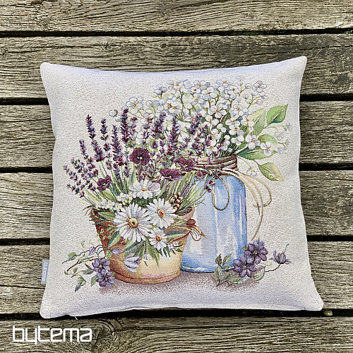 Housse de coussin tapisserie BEAUTÉ DANS UN POT DE FLEURS