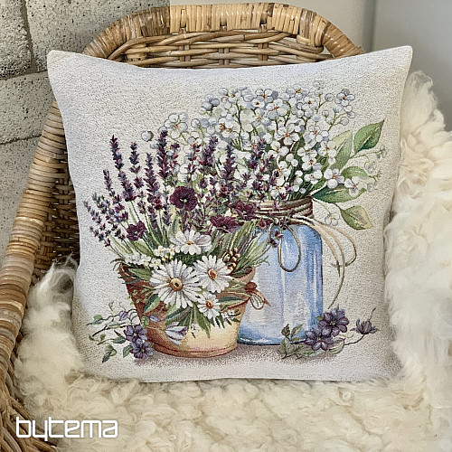 Housse de coussin tapisserie BEAUTÉ DANS UN POT DE FLEURS