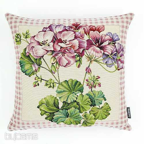 Housse de coussin tapisserie PELARGONIE