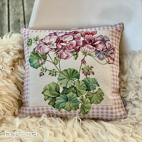 Housse de coussin tapisserie PELARGONIE