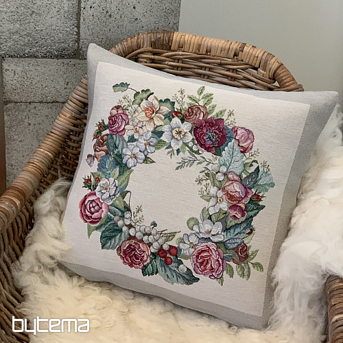 Housse de coussin tapisserie WREATH FOR JOY