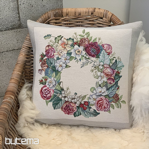 Housse de coussin tapisserie WREATH FOR JOY