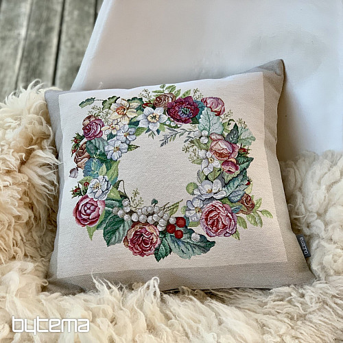 Housse de coussin tapisserie WREATH FOR JOY