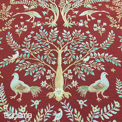 Tissu tapisserie WILLIAM MORRIS bordeaux