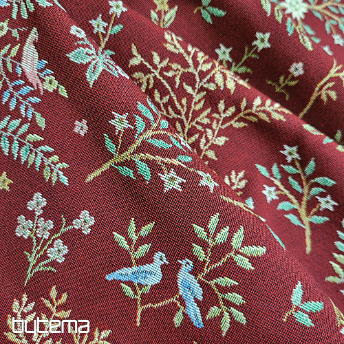 Tissu tapisserie WILLIAM MORRIS bordeaux