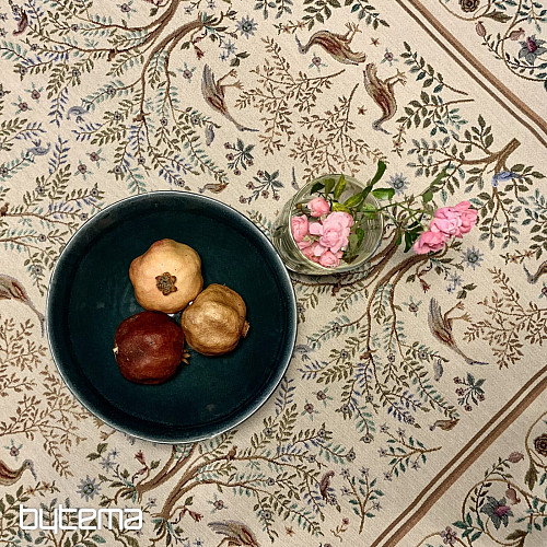 Nappe tapisserie et châle WILLIAM MORRIS beige