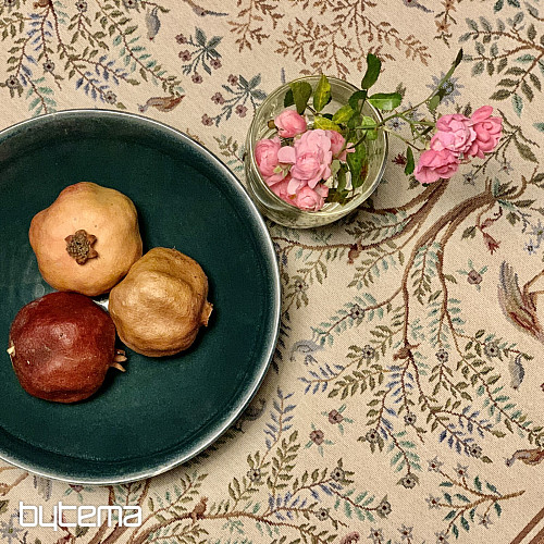 Nappe tapisserie et châle WILLIAM MORRIS beige