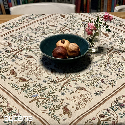 Nappe tapisserie et châle WILLIAM MORRIS beige