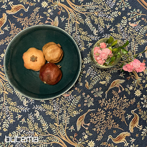 Nappe et foulard tapisserie WILLIAM MORRIS bleu