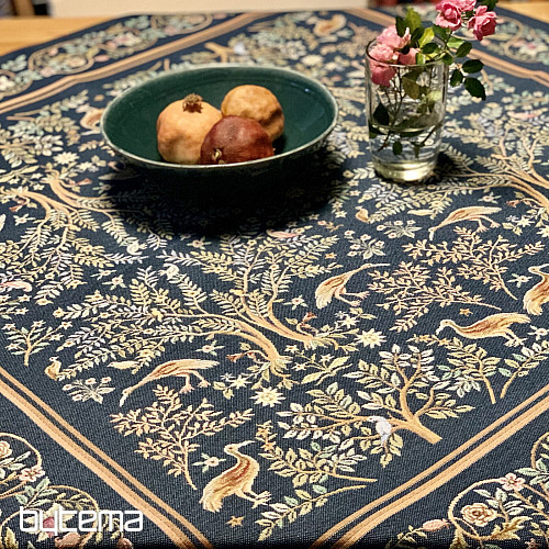 Nappe et foulard tapisserie WILLIAM MORRIS bleu