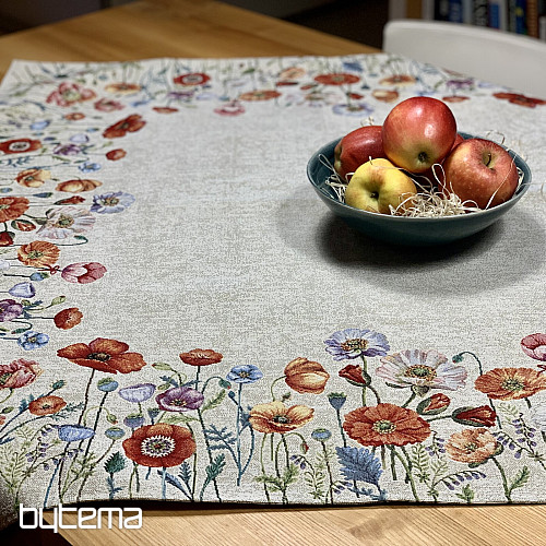 Nappe et foulard tapisserie POPPY ROMANCE