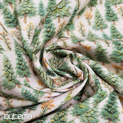 Tissu coton ARBRES DE NOËL