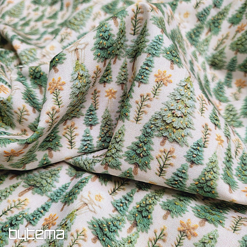 Tissu coton ARBRES DE NOËL