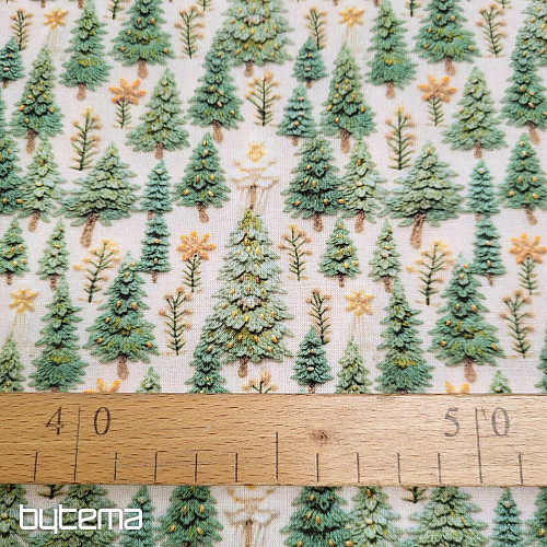 Tissu coton ARBRES DE NOËL