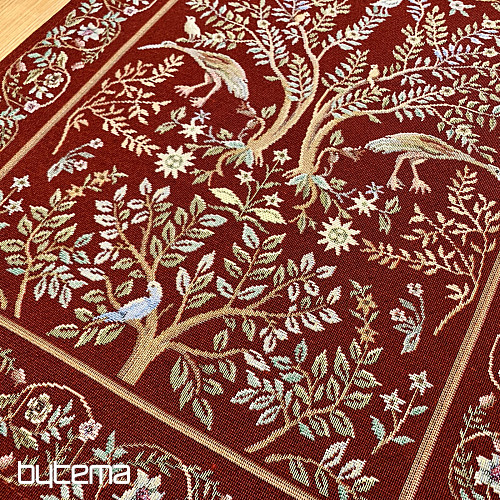Nappe et foulard tapisserie WILLIAM MORRIS bordeaux