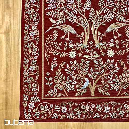 Nappe et foulard tapisserie WILLIAM MORRIS bordeaux