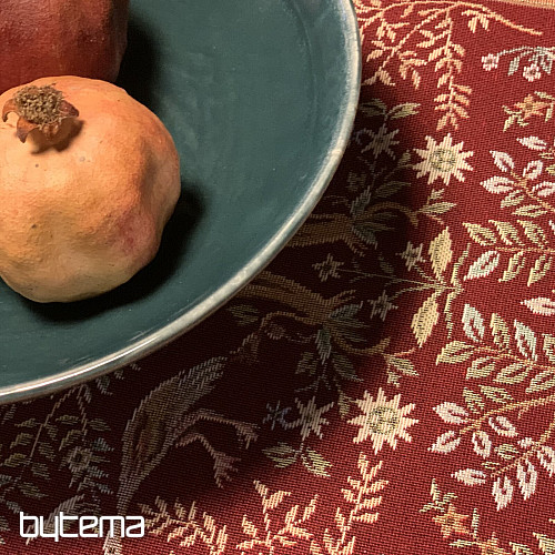 Nappe et foulard tapisserie WILLIAM MORRIS bordeaux